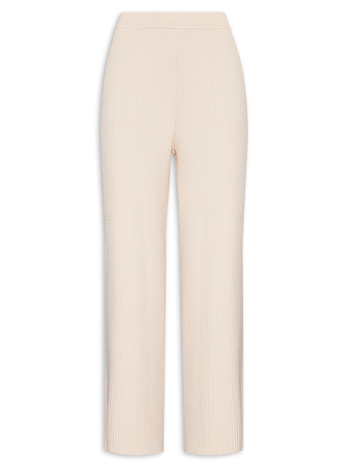 Calça Feminina Reta Canelada - Bege