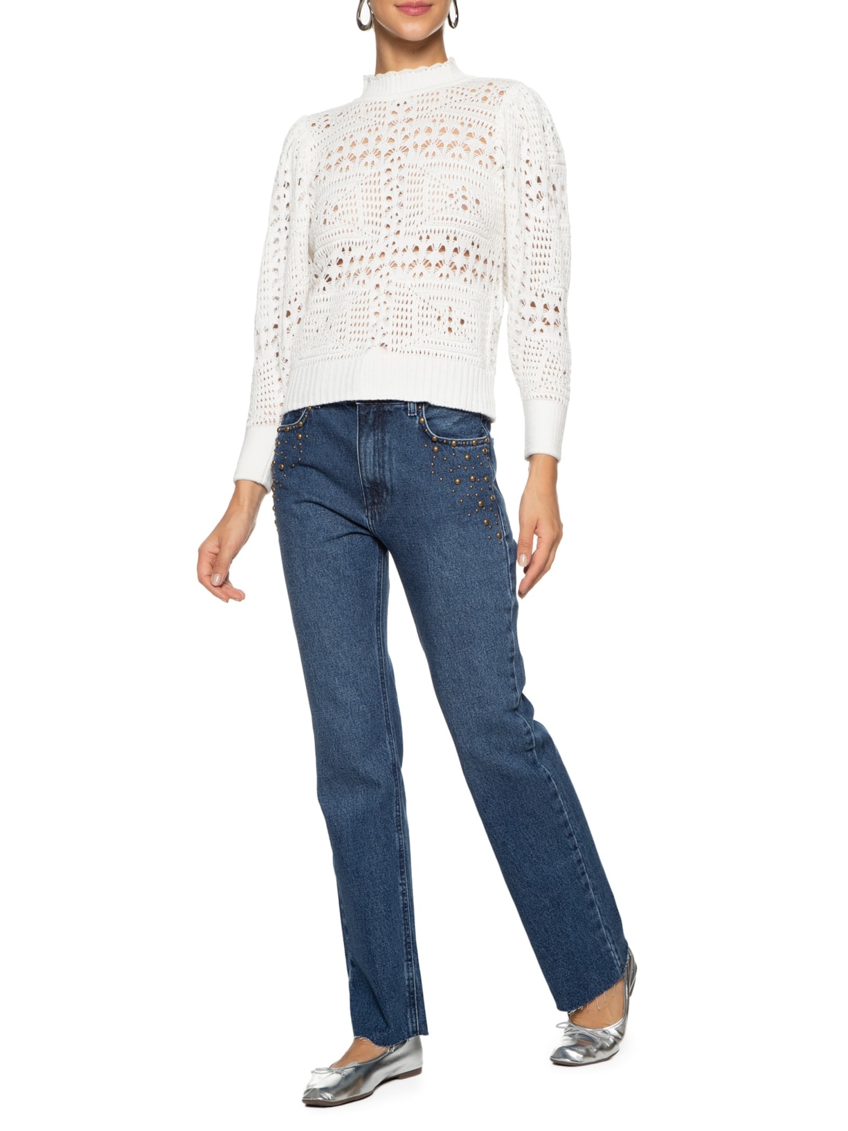 Calça Feminina Reta Catarina Azul Le Lis