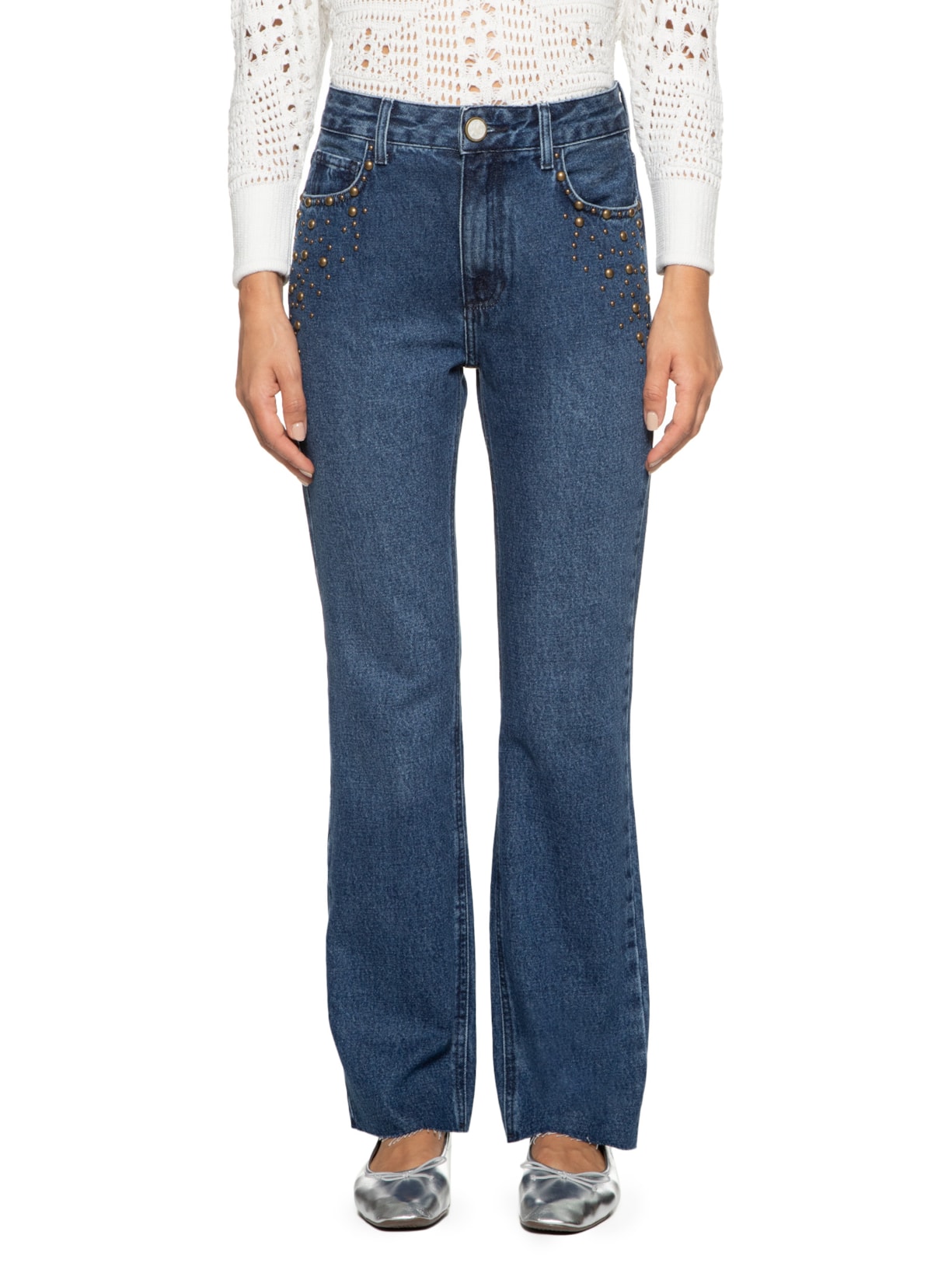 Calça Feminina Reta Catarina Azul Le Lis