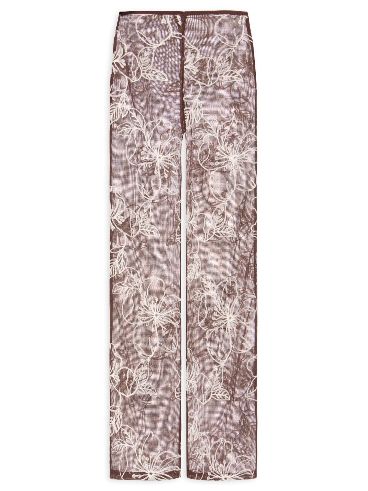 Calça Feminina Reta Cintura Alta Marrom '2Essential