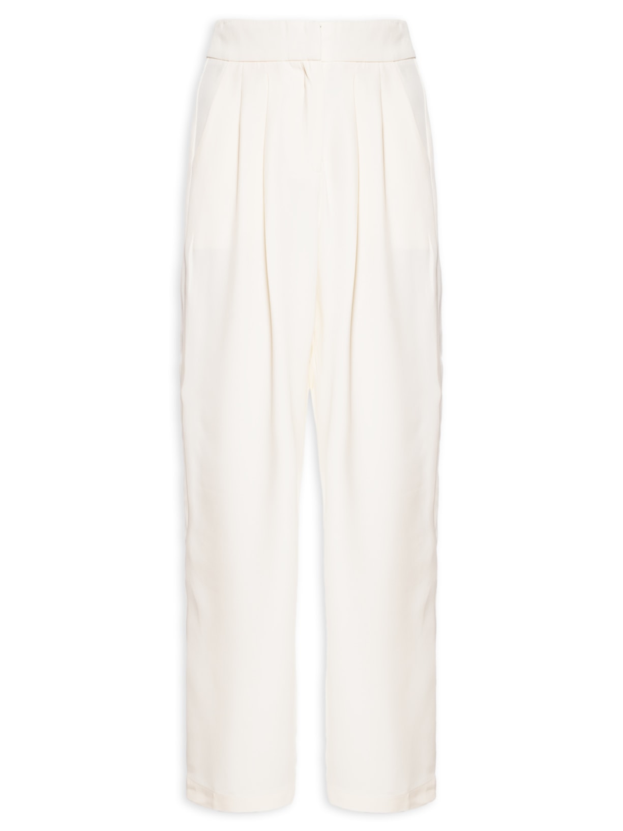 Calça Feminina Reta Cintura Alta - Off White