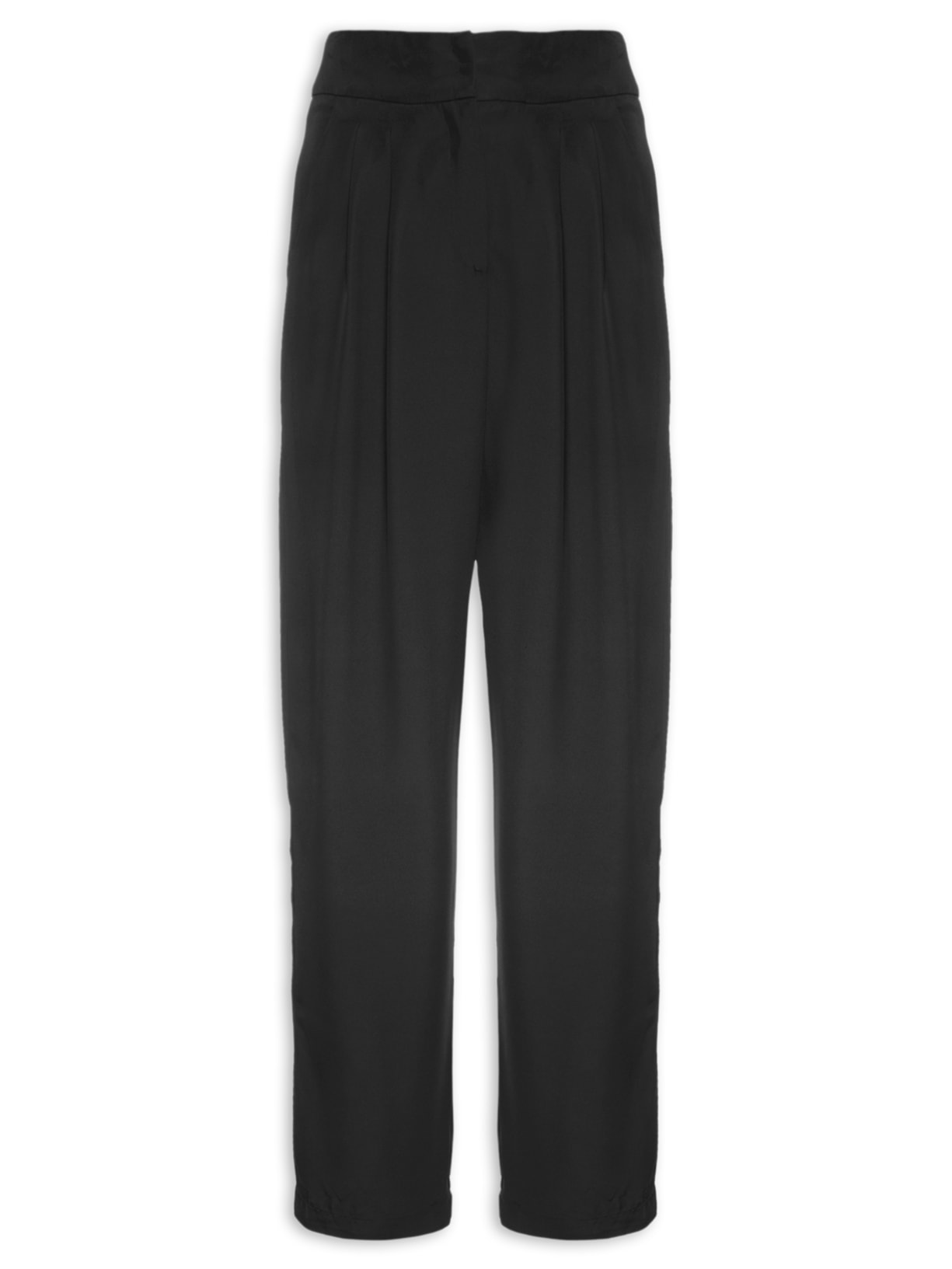 Calça Feminina Reta Cintura Alta - Preto