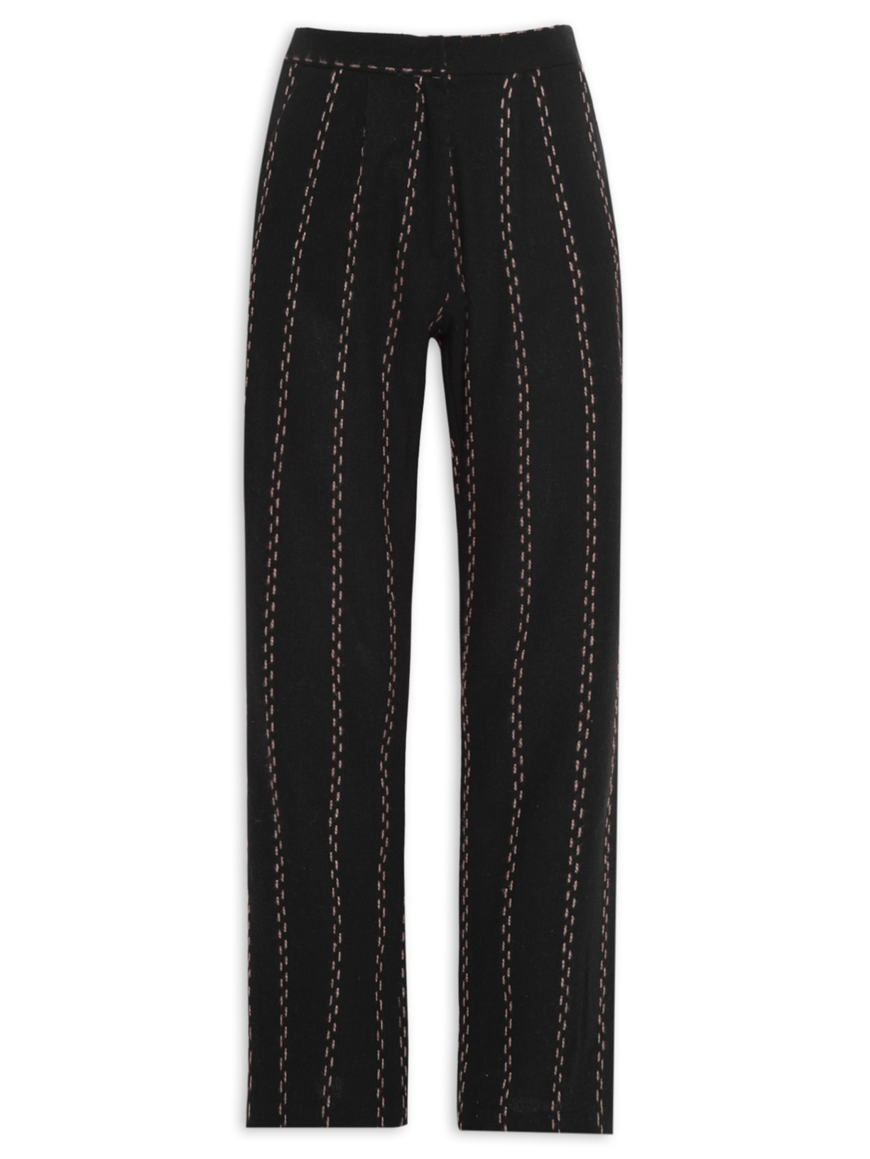 Calça Feminina Reta Cintura Alta - Preto