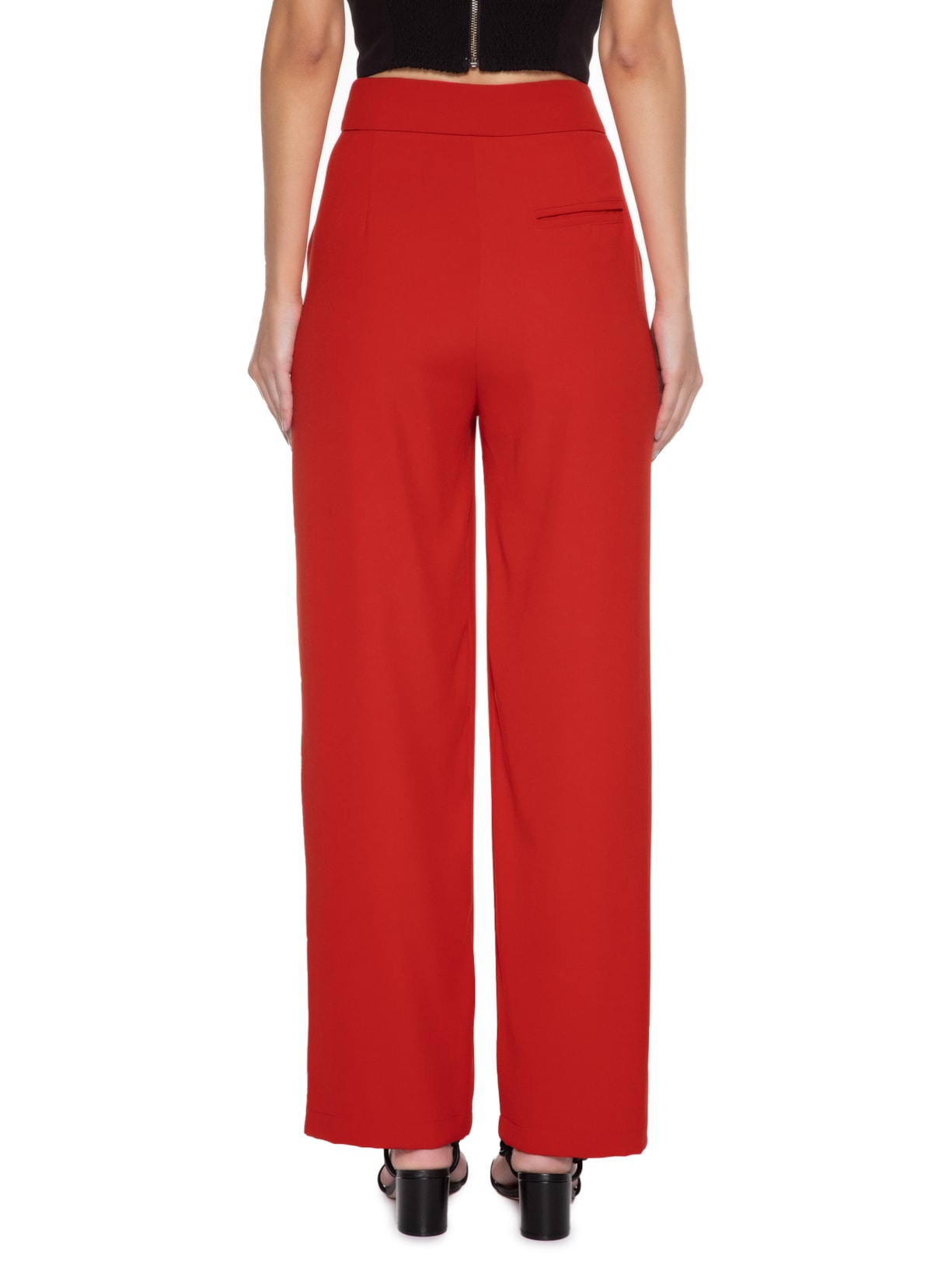 Calça Feminina Reta Cintura Alta Vermelho '2Essential