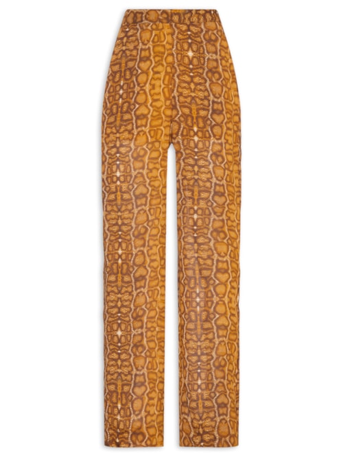 Calça Feminina Reta Cobra Lajeto - Marrom
