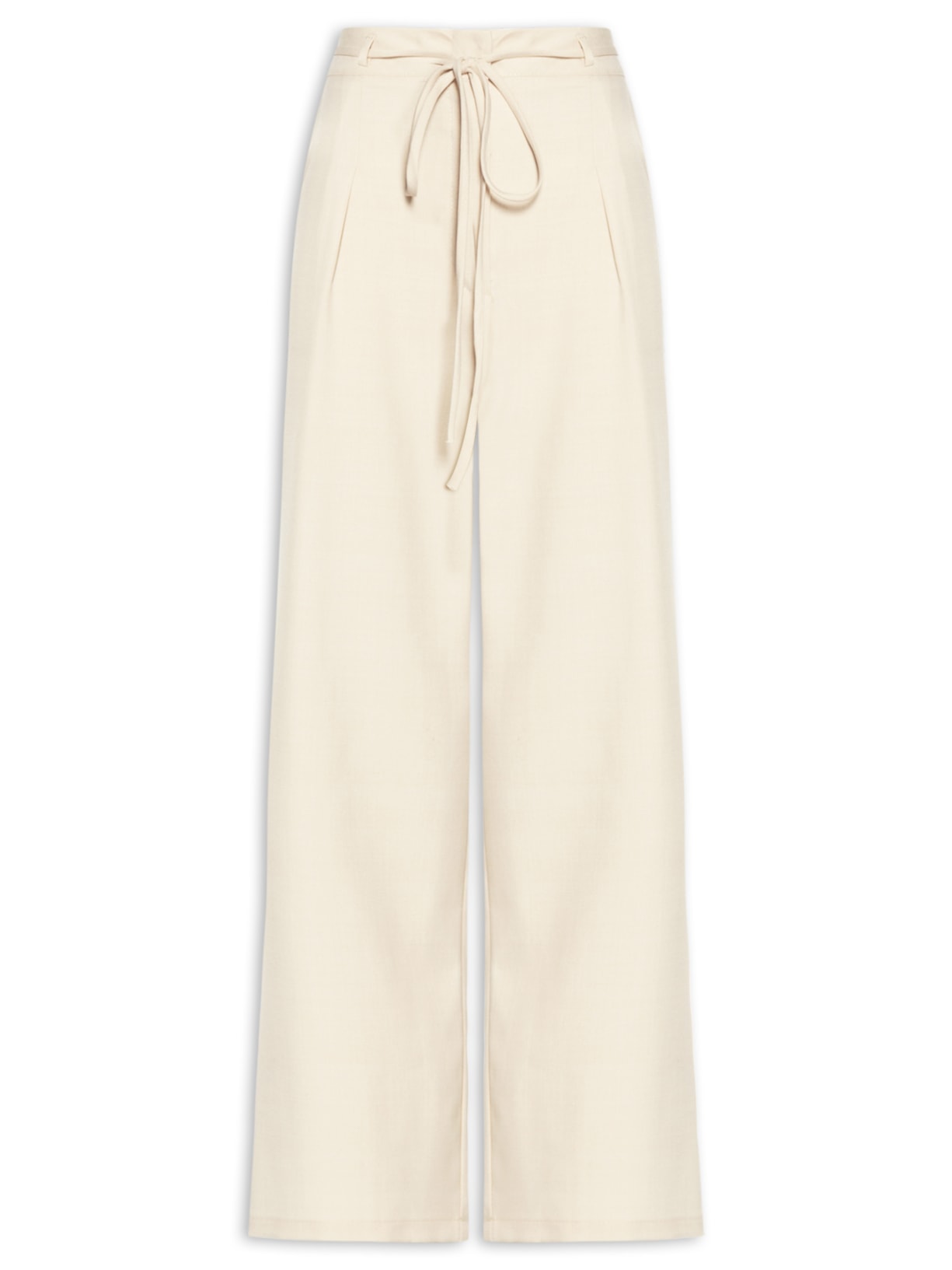 Calça Feminina Reta Com Amarração - Off White
