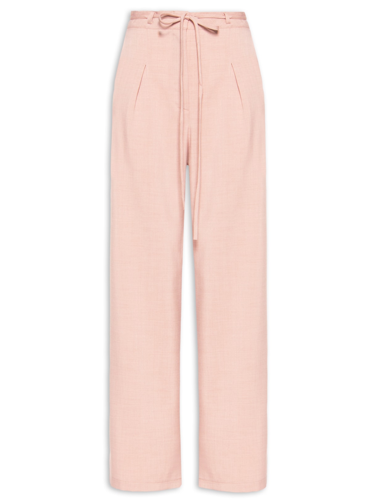 Calça Feminina Reta Com Amarração Rosa Basiq