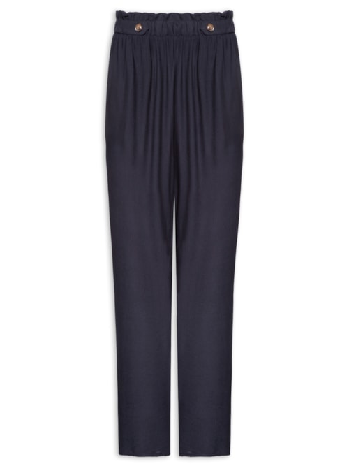 Calça Feminina Reta Com Bolso - Azul