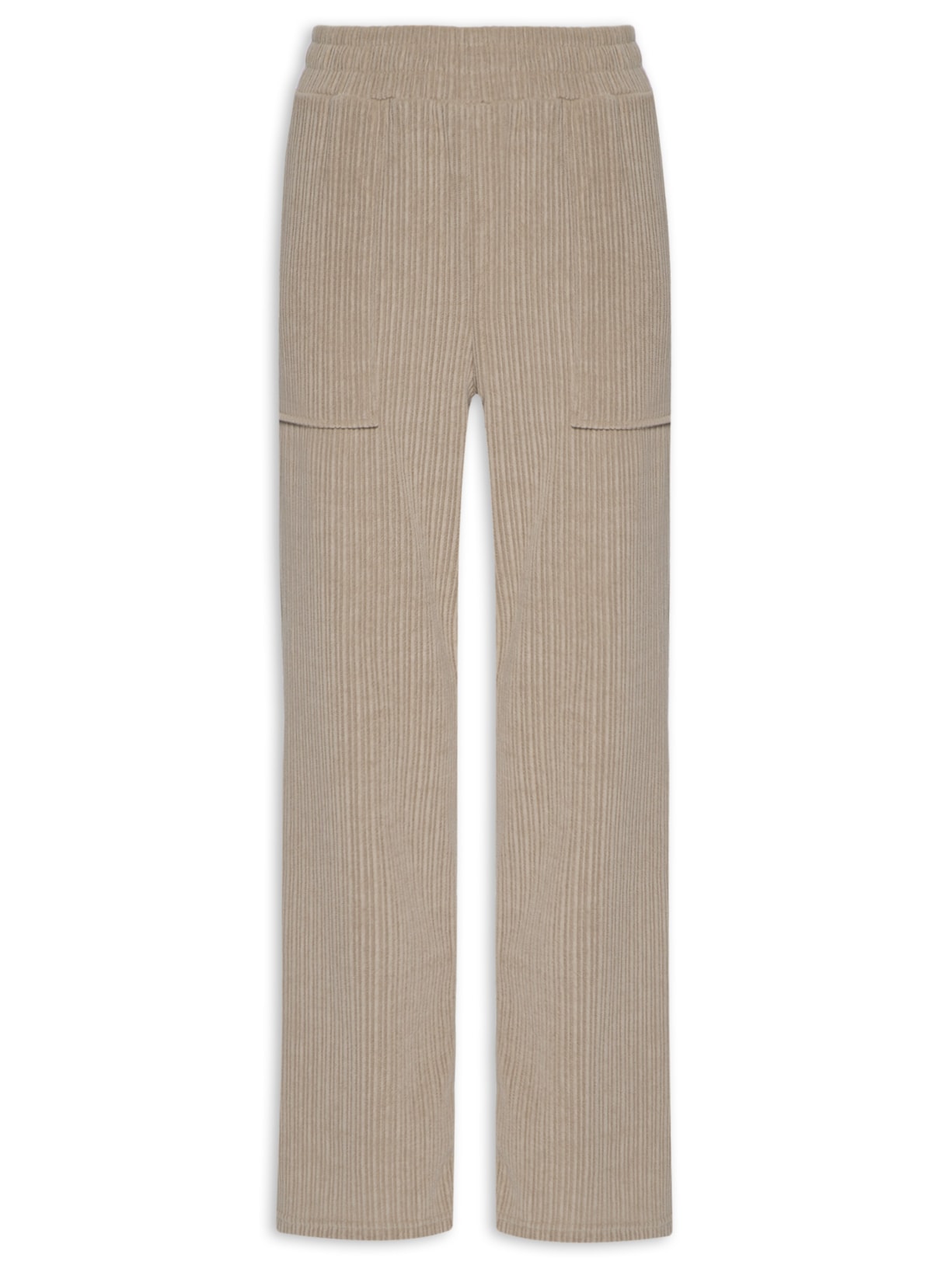 Calça Feminina Reta Com Bolso - Bege