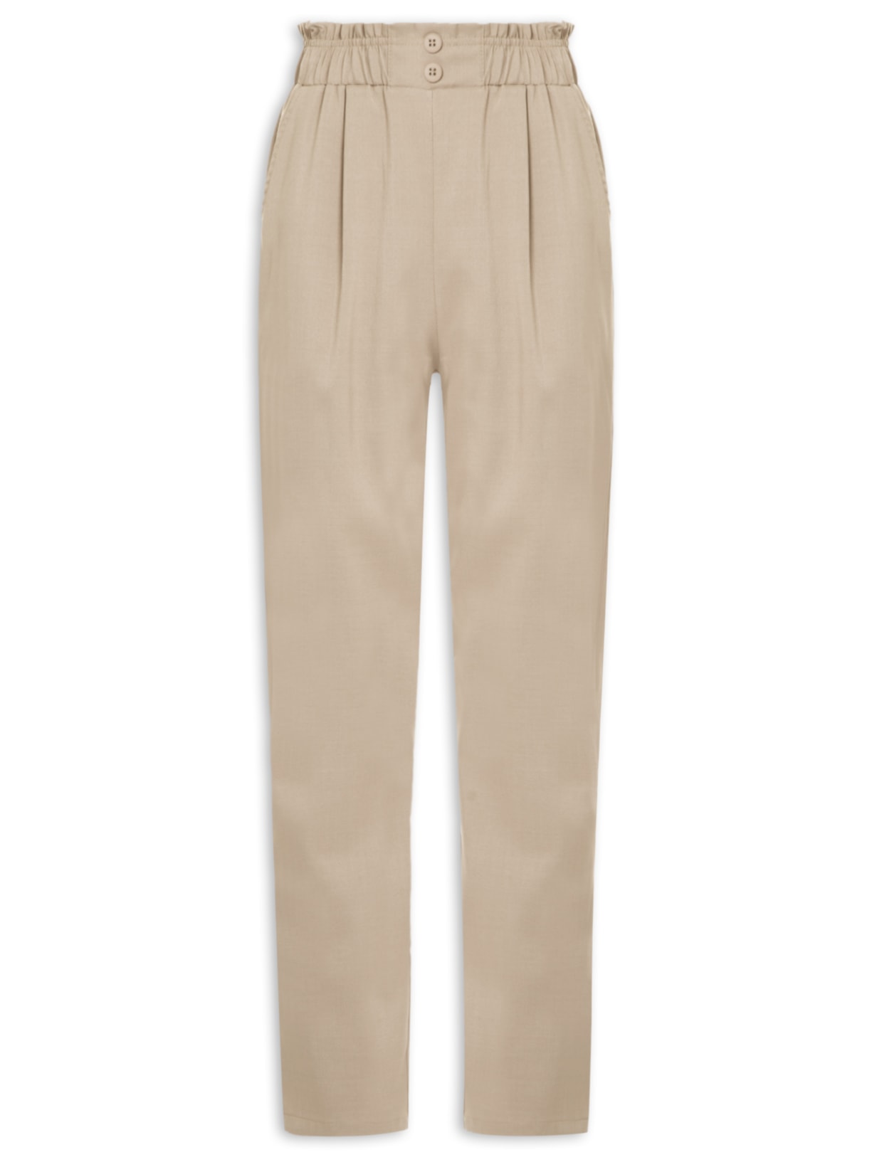 Calça Feminina Reta Com Bolso - Marrom