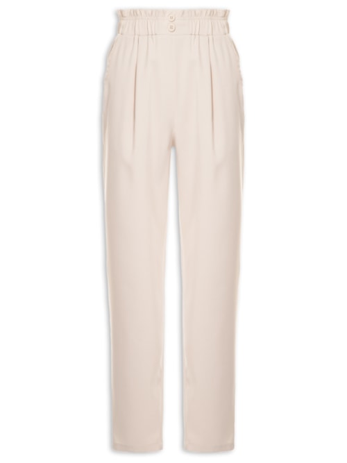 Calça Feminina Reta Com Bolso - Off White