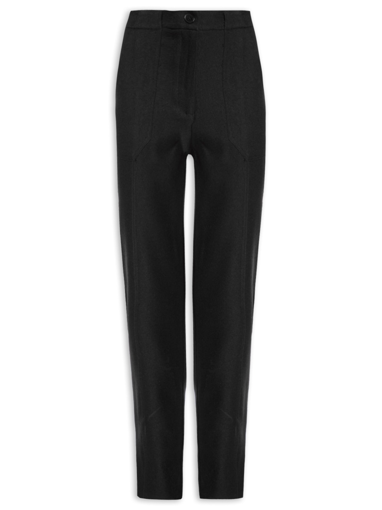 Calça Feminina Reta Com Bolso - Preto