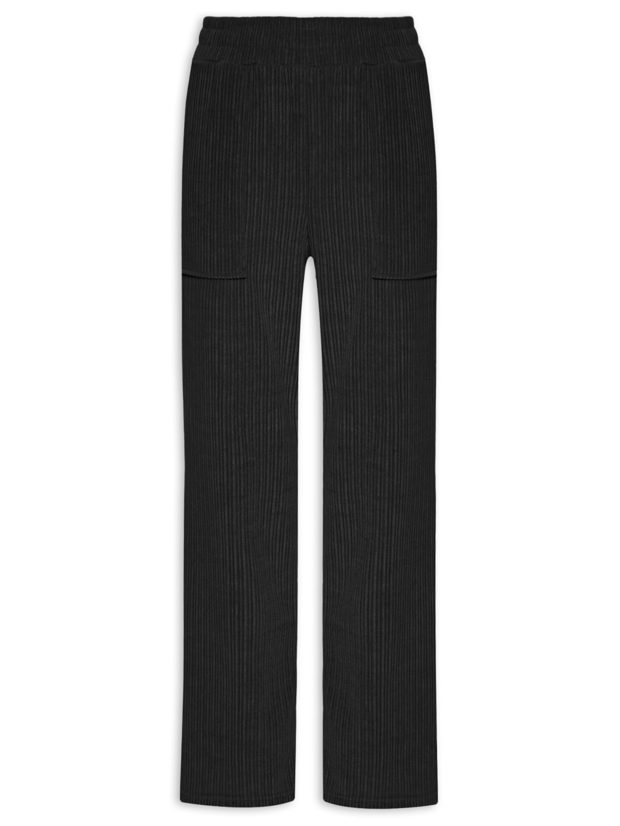 Calça Feminina Reta Com Bolso - Preto