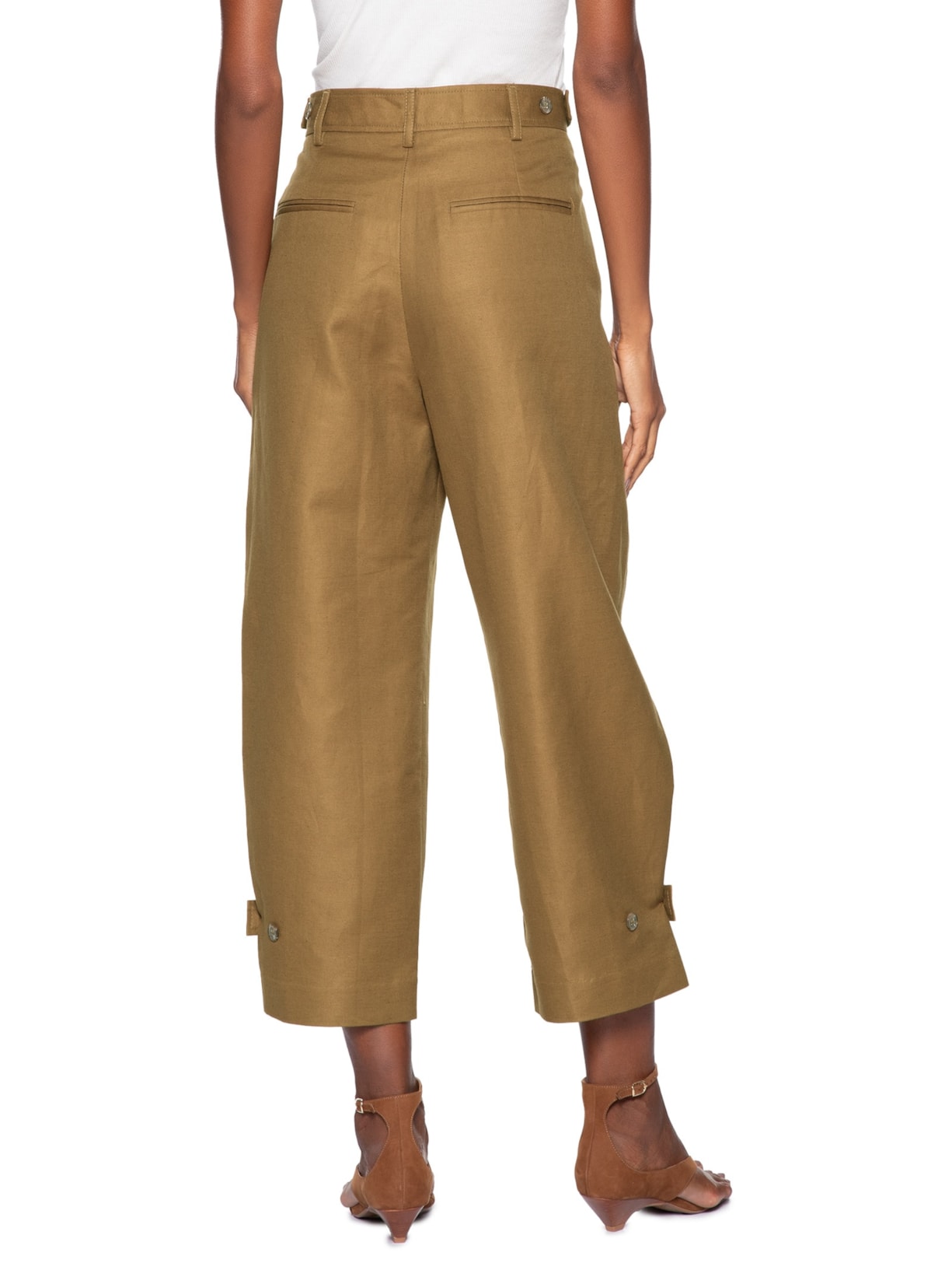 Calça Feminina Reta Com Linho Verde Animale