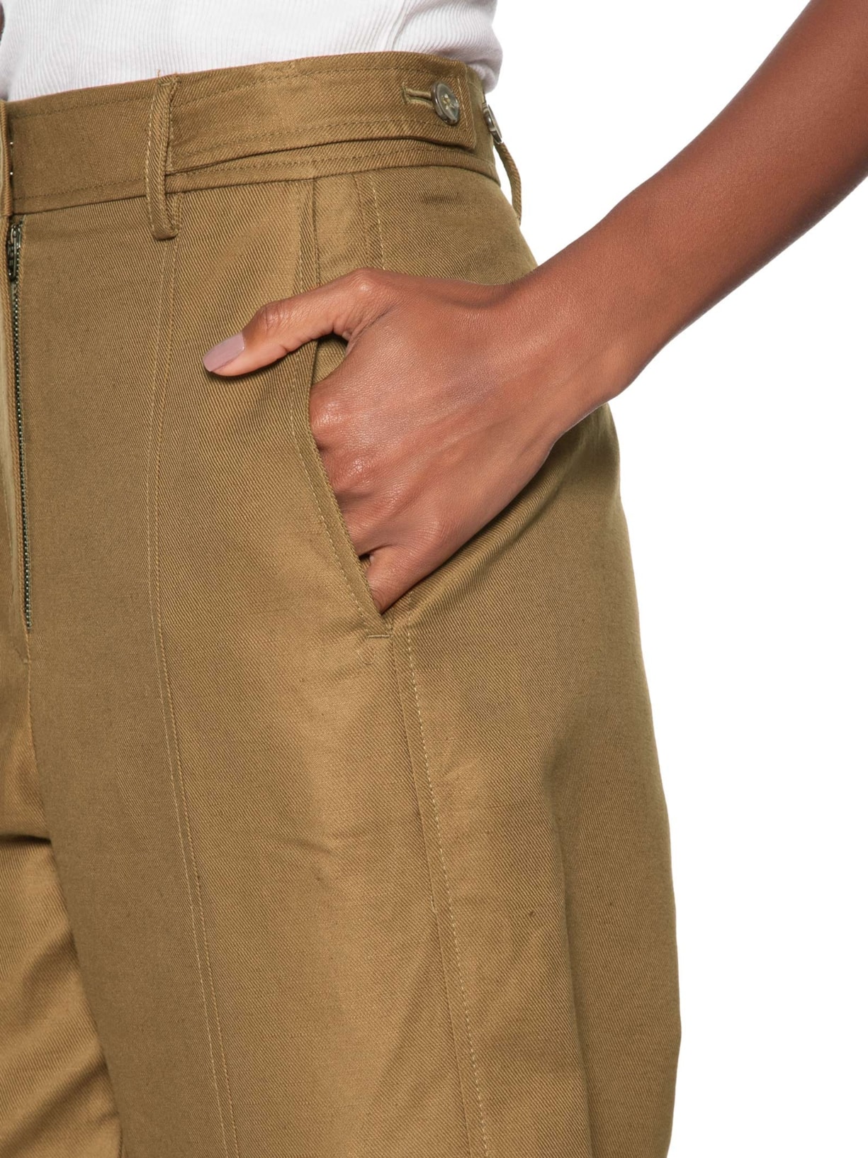 Calça Feminina Reta Com Linho Verde Animale