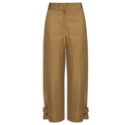 Calça Feminina Reta Com Linho - Verde