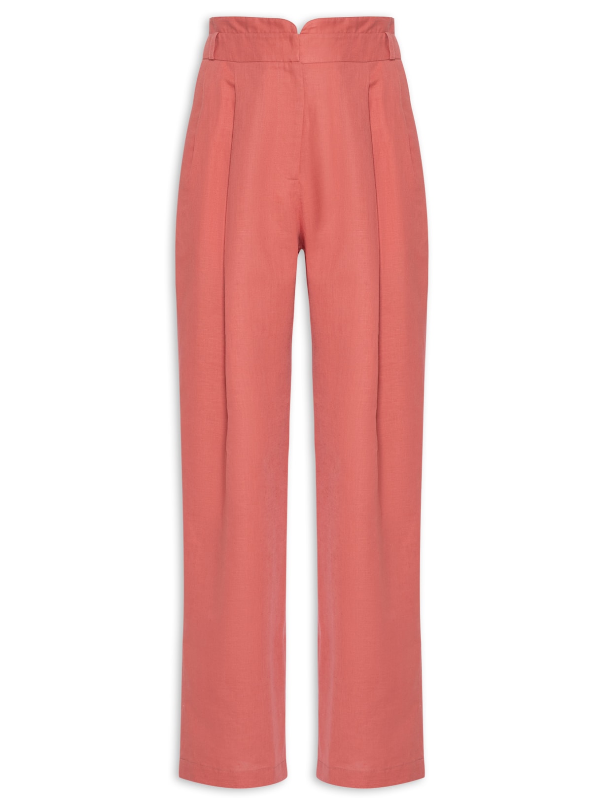 Calça Feminina Reta Com Sobreposição No Cós Rosa Animale