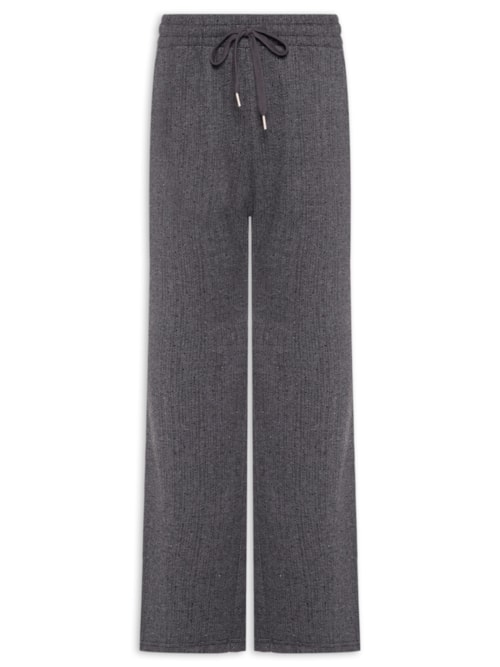 Calça Feminina Reta Com Strass - Cinza