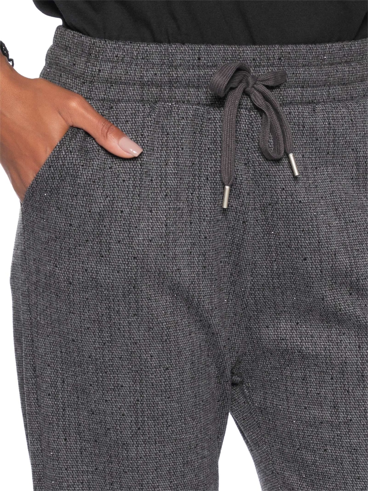 Calça Feminina Reta Com Strass Cinza Market 33