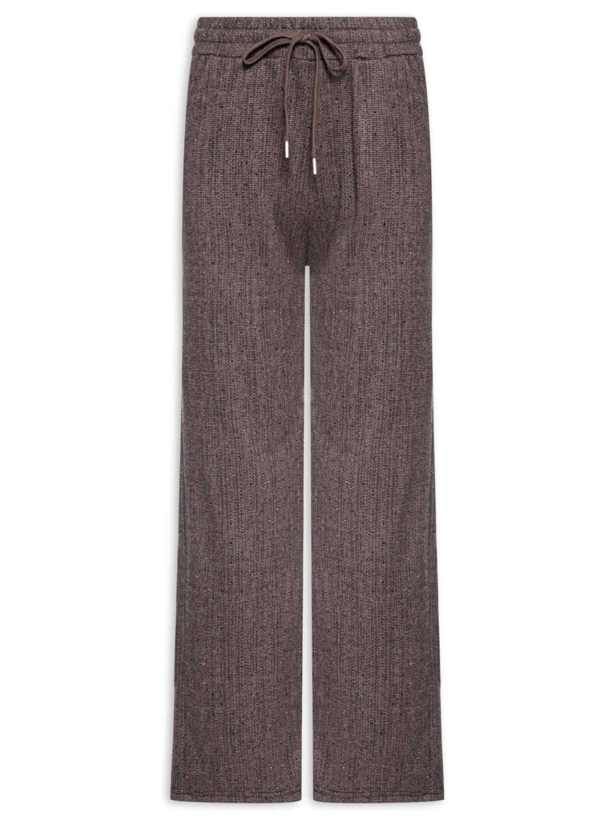 Calça Feminina Reta Com Strass - Marrom