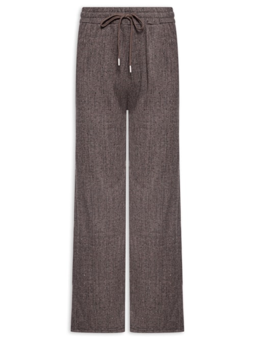 Calça Feminina Reta Com Strass - Marrom