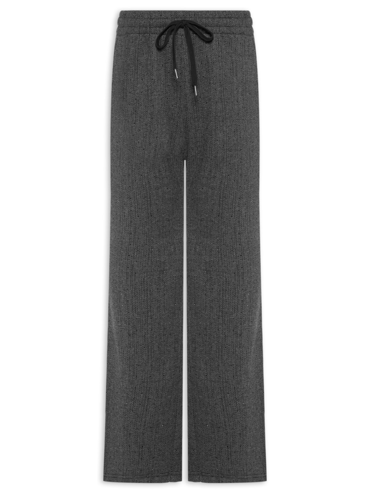 Calça Feminina Reta Com Strass - Preto