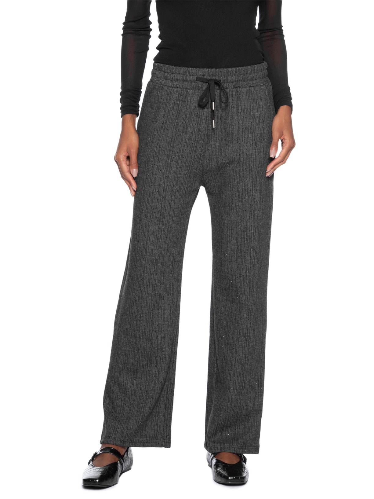 Calça Feminina Reta Com Strass Preto Market 33