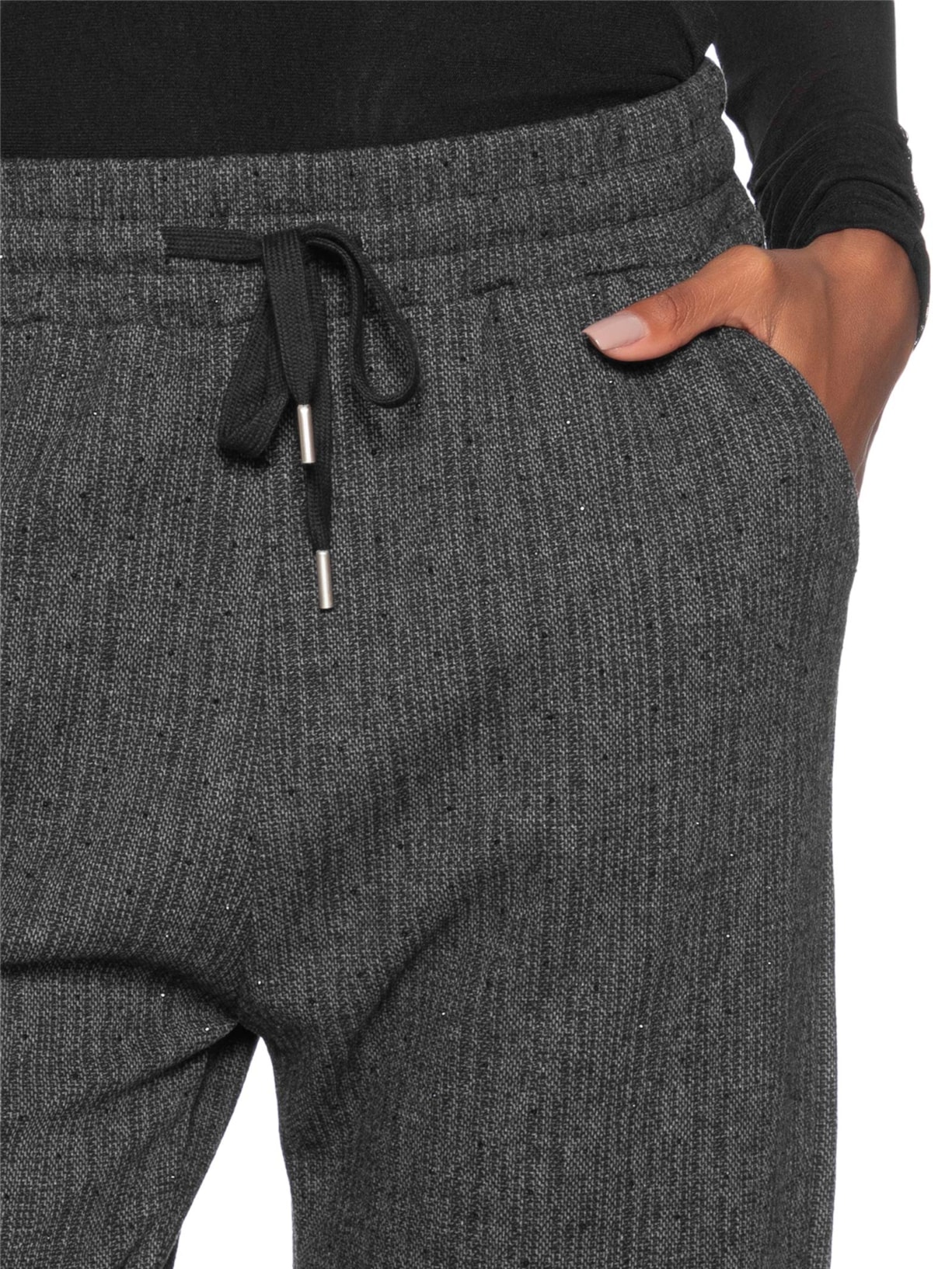 Calça Feminina Reta Com Strass Preto Market 33