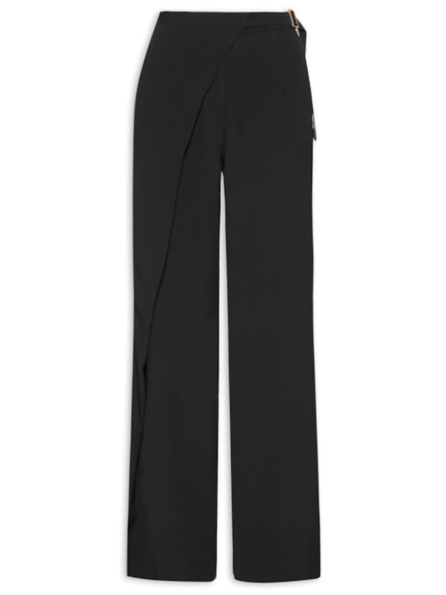 Calça Feminina Reta Com Transpasse - Preto