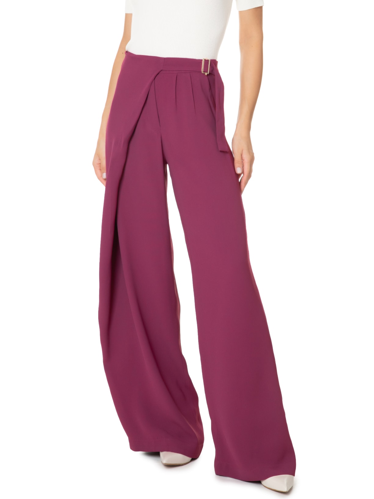 Calça Feminina Reta Com Transpasse Vermelho '2Essential
