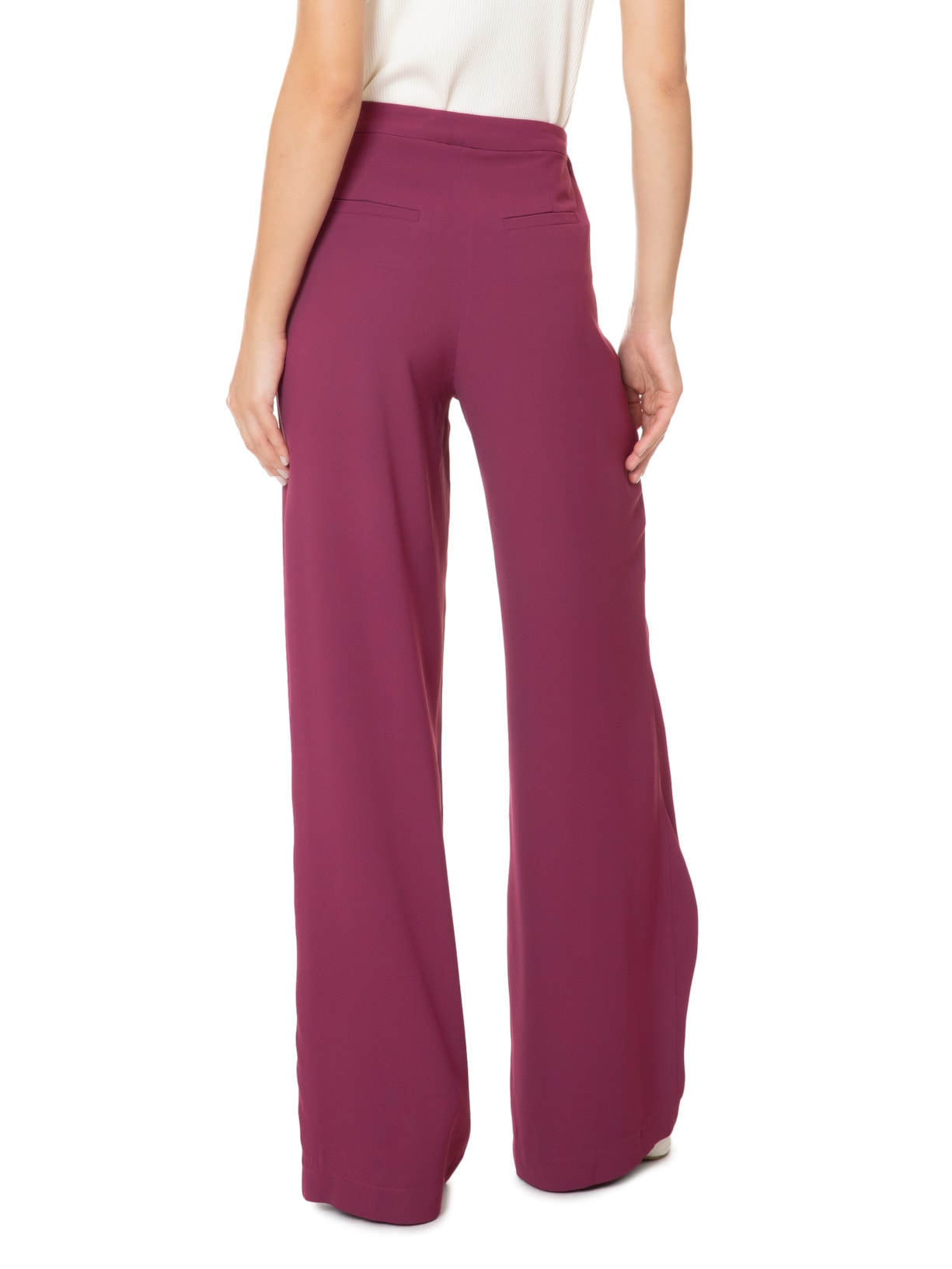 Calça Feminina Reta Com Transpasse Vermelho '2Essential