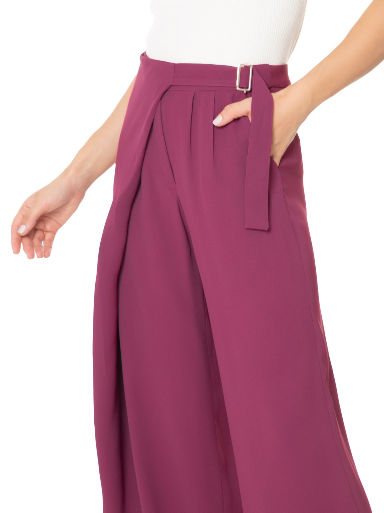 Calça Feminina Reta Com Transpasse Vermelho '2Essential