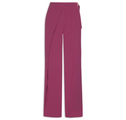 Calça Feminina Reta Com Transpasse - Vermelho