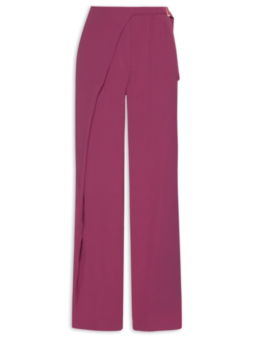 Calça Feminina Reta Com Transpasse - Vermelho