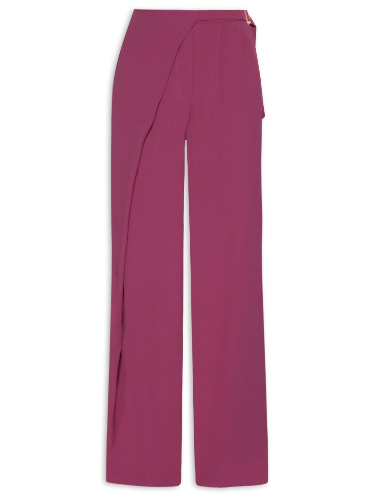 Calça Feminina Reta Com Transpasse - Vinho