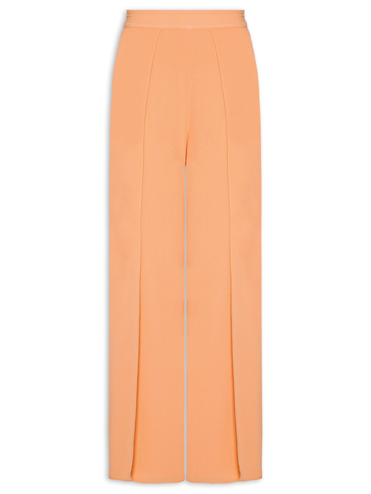 Calça Feminina Reta Coral Conha Recorte Frontal - Laranja