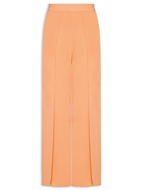 Calça Feminina Reta Coral Conha Recorte Frontal - Laranja
