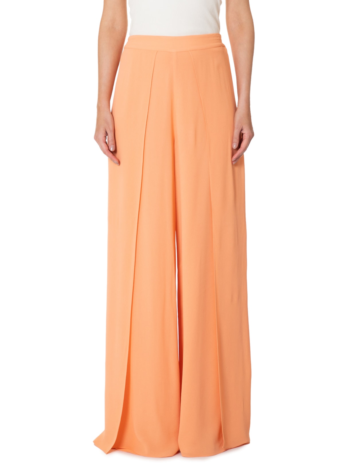 Calça Feminina Reta Coral Conha Recorte Frontal Laranja Animale