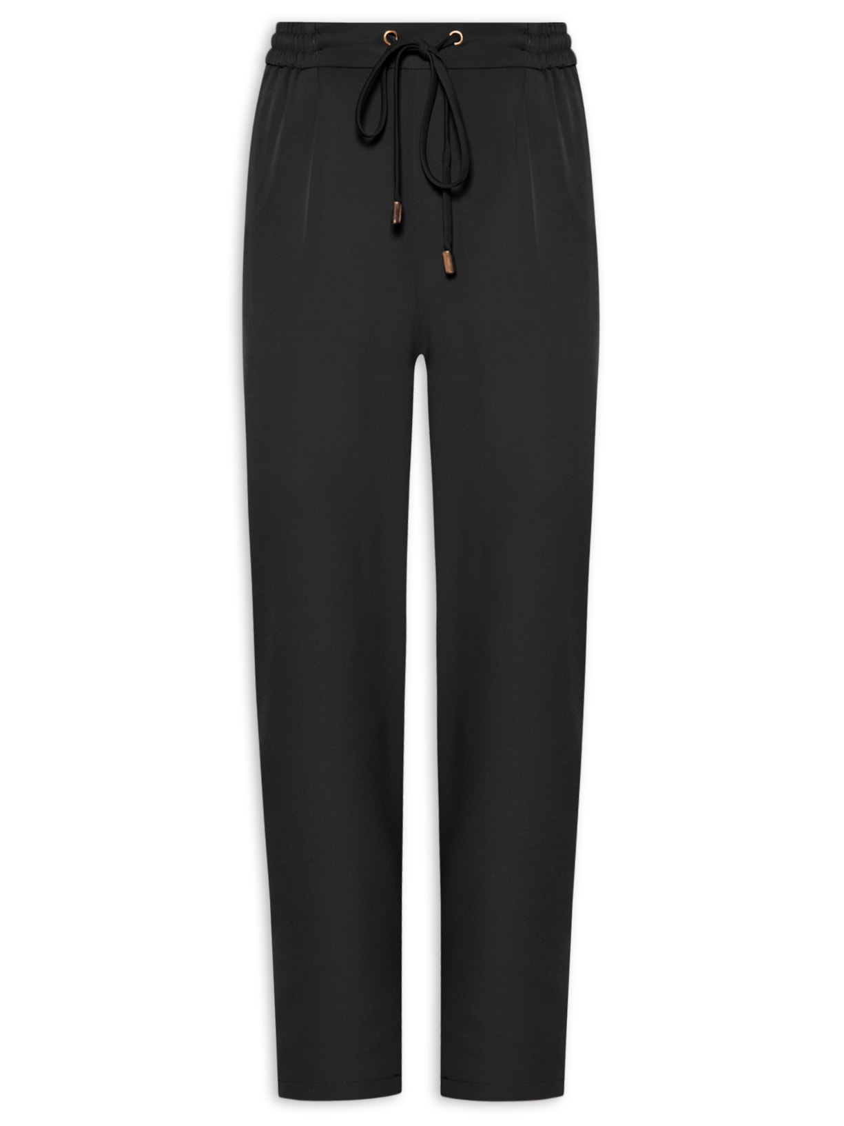 Calça Feminina Reta Cós Elástico - Preto