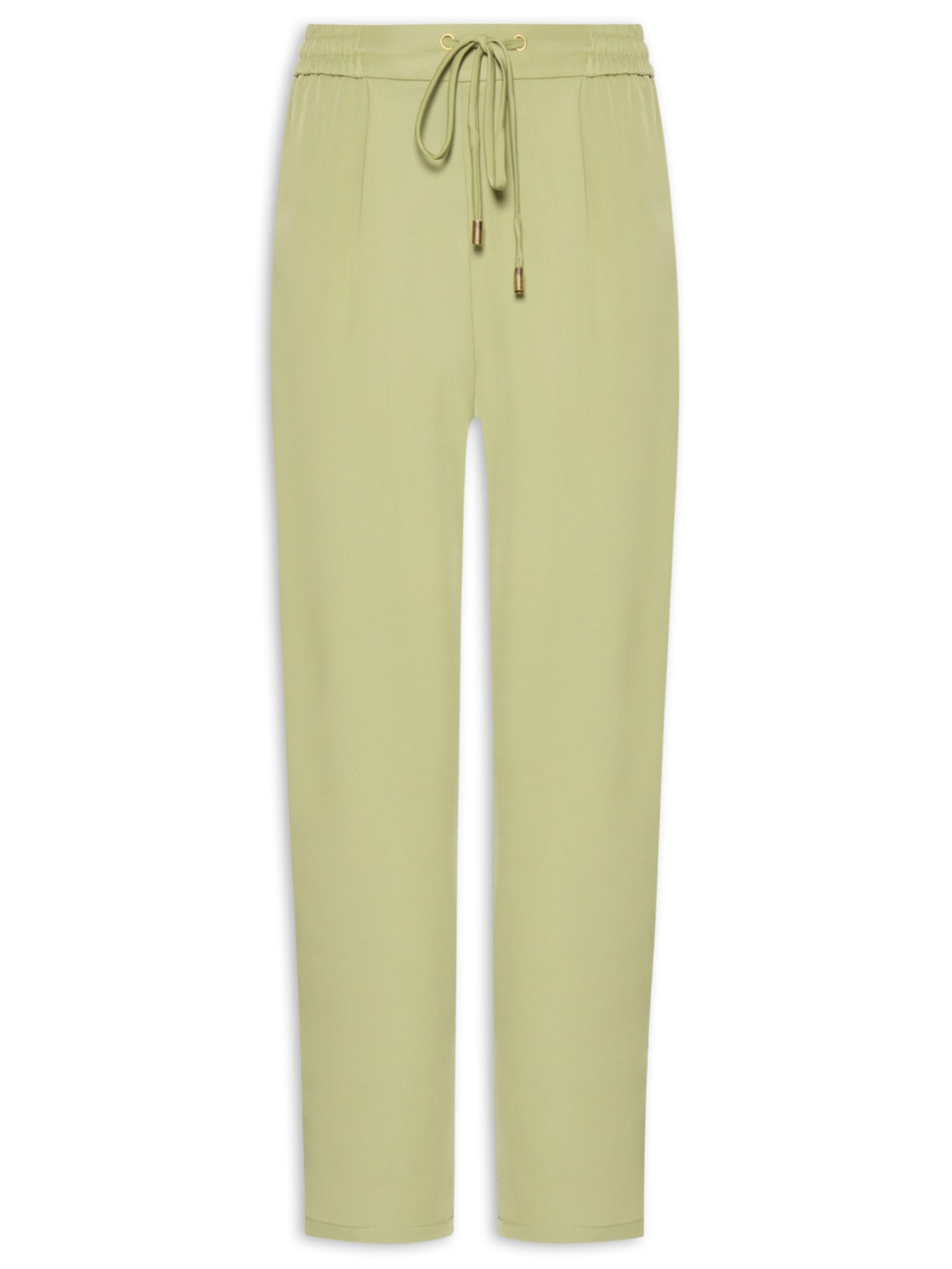 Calça Feminina Reta Cós Elástico - Verde