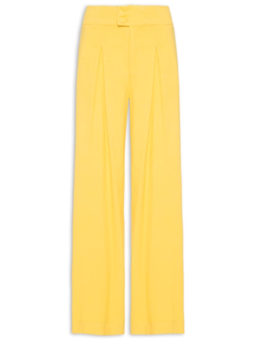 Calça Feminina Reta Cós Largo - Amarelo