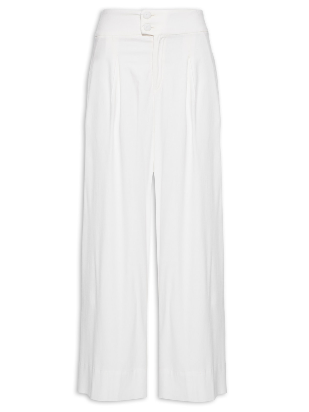 Calça Feminina Reta Cós Largo - Branco