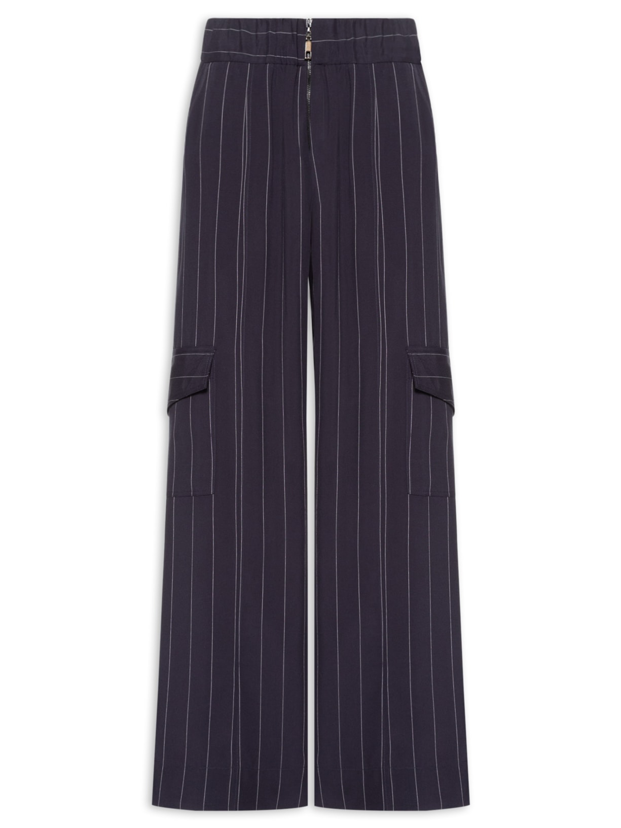 Calça Feminina Reta Cós Largo Fio tinto Navy Azul Animale Jeans