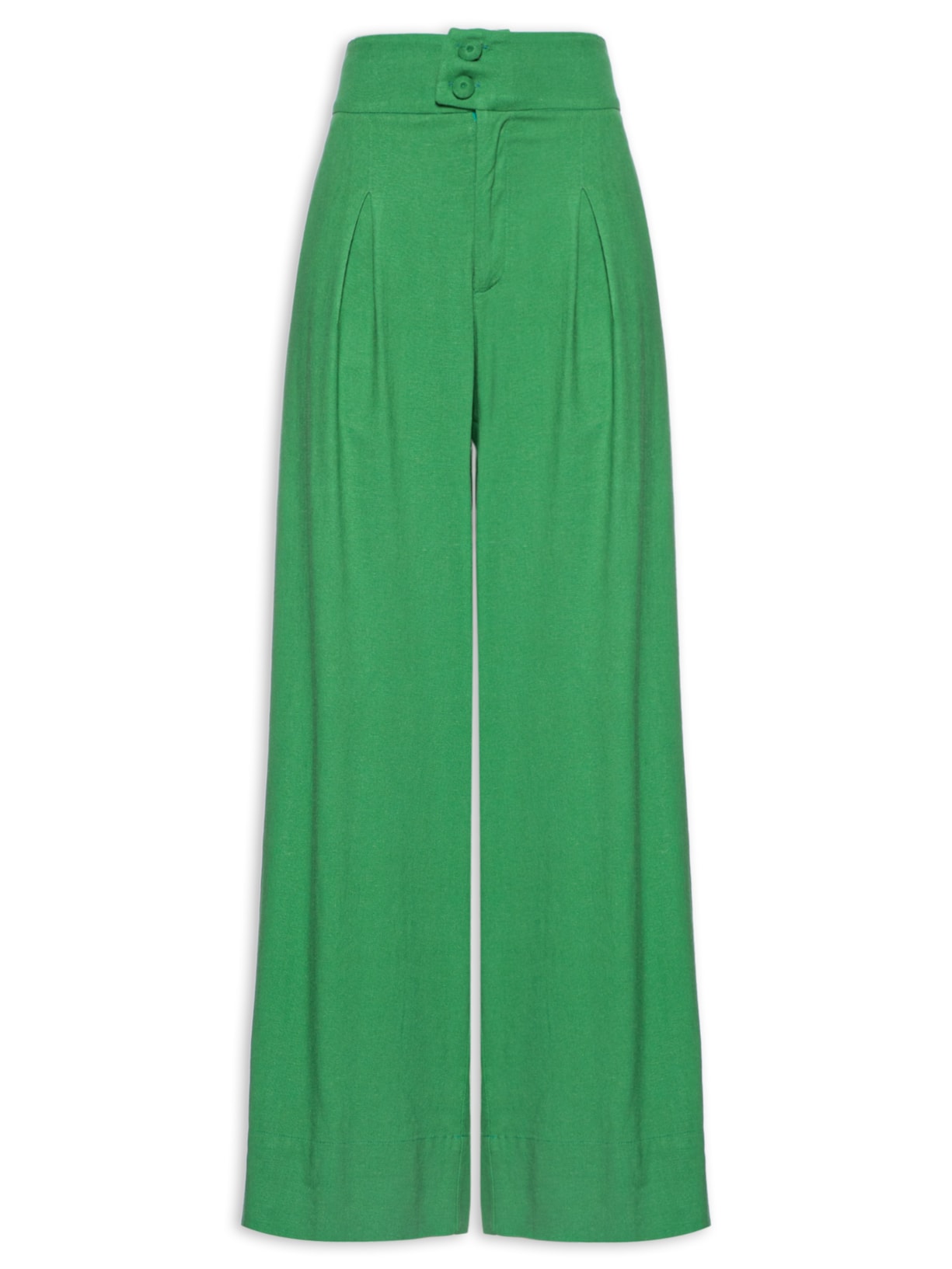 Calça Feminina Reta Cós Largo - Verde