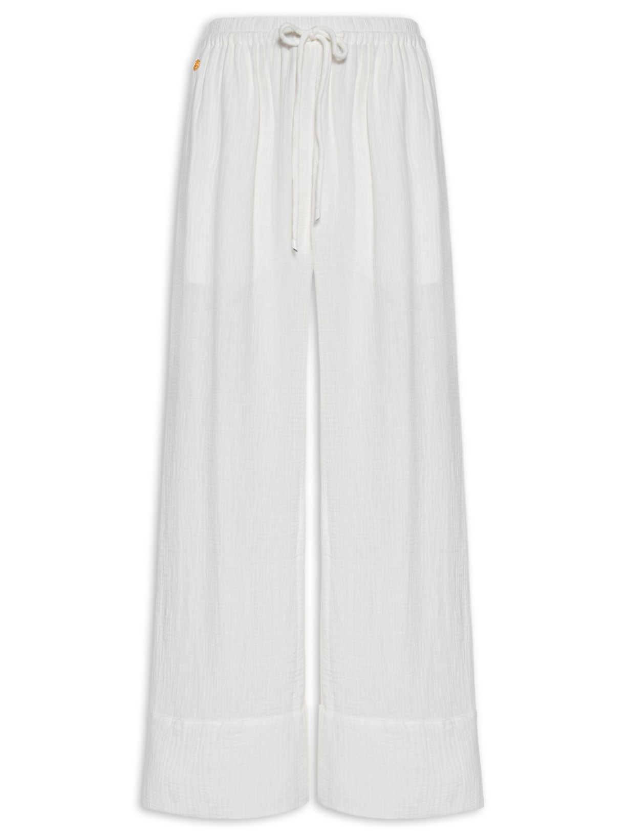 Calça Feminina Reta Crinkle – Branco Farm Praia