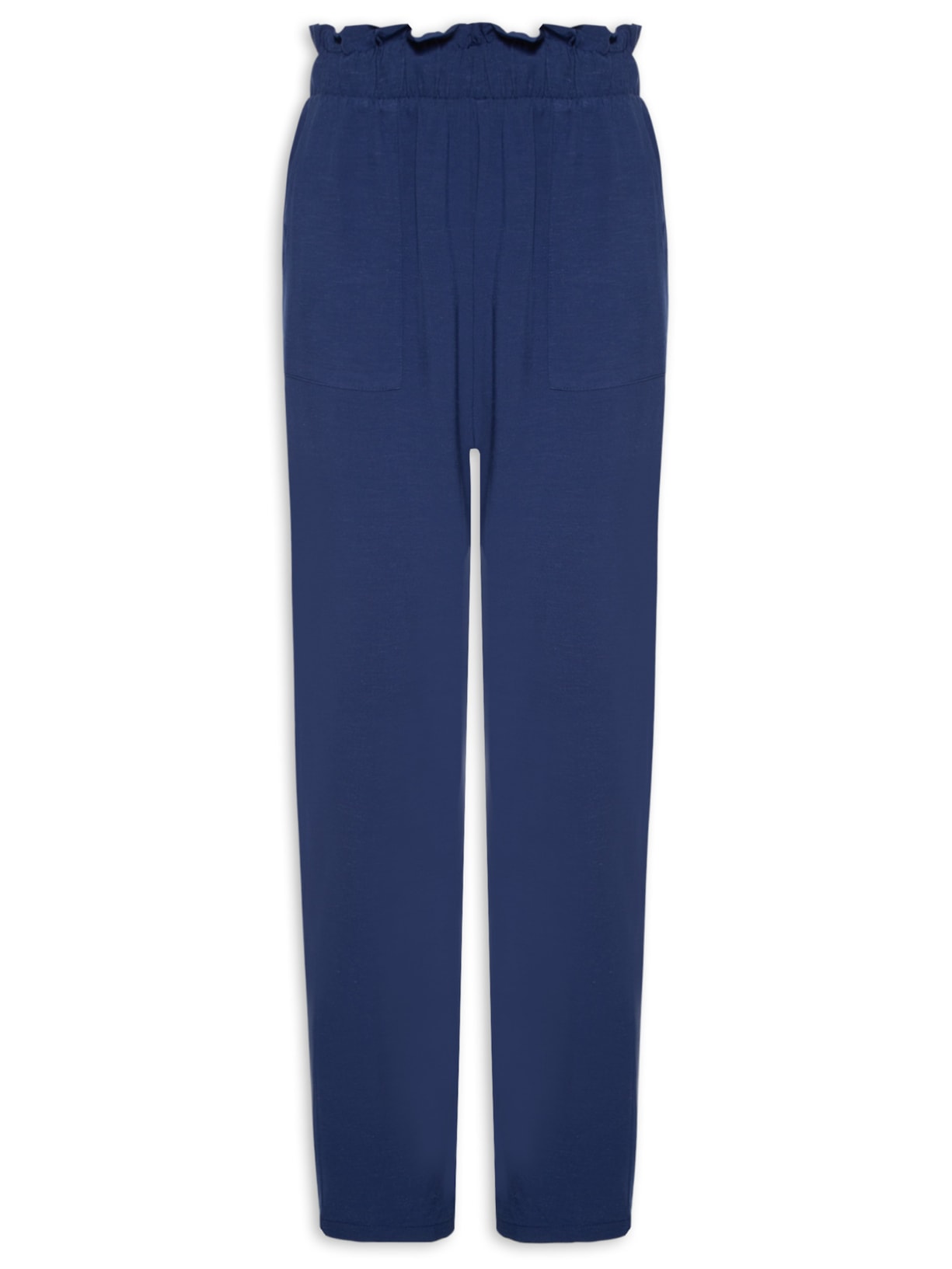 Calça Feminina Reta Curta - Azul