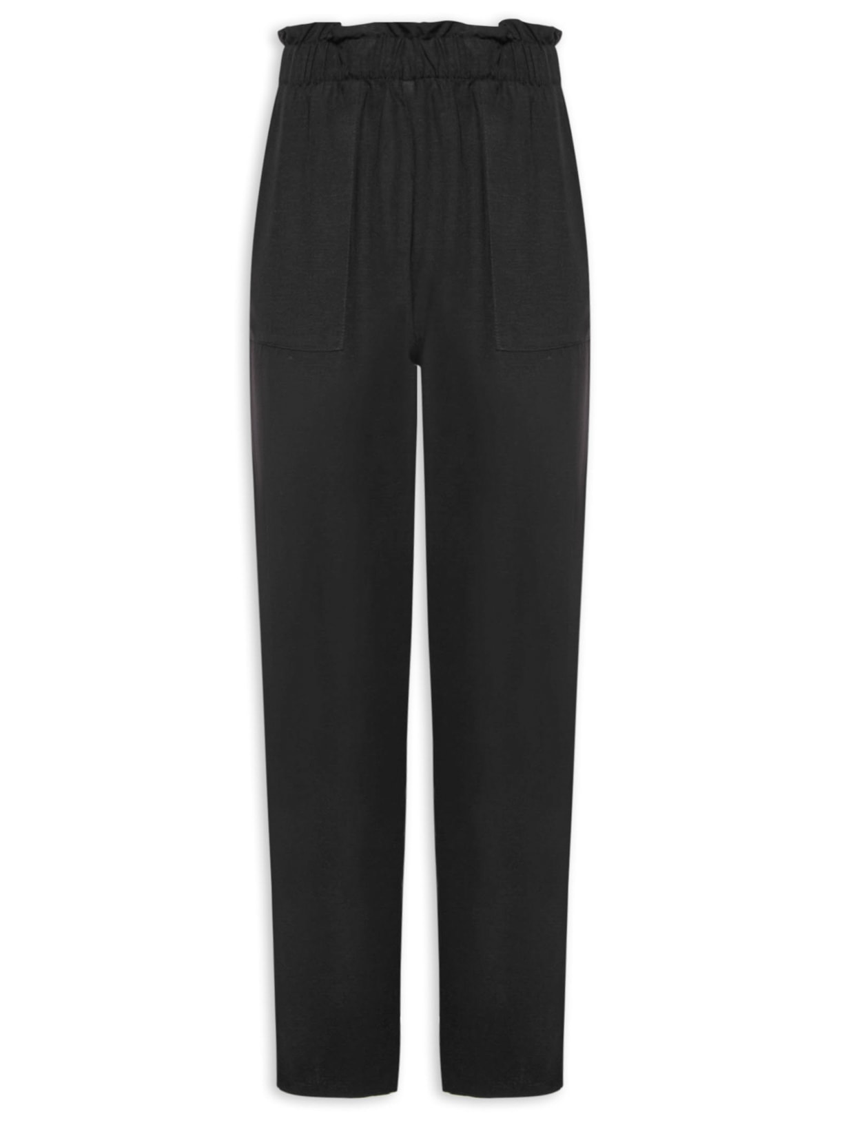 Calça Feminina Reta Curta - Preto