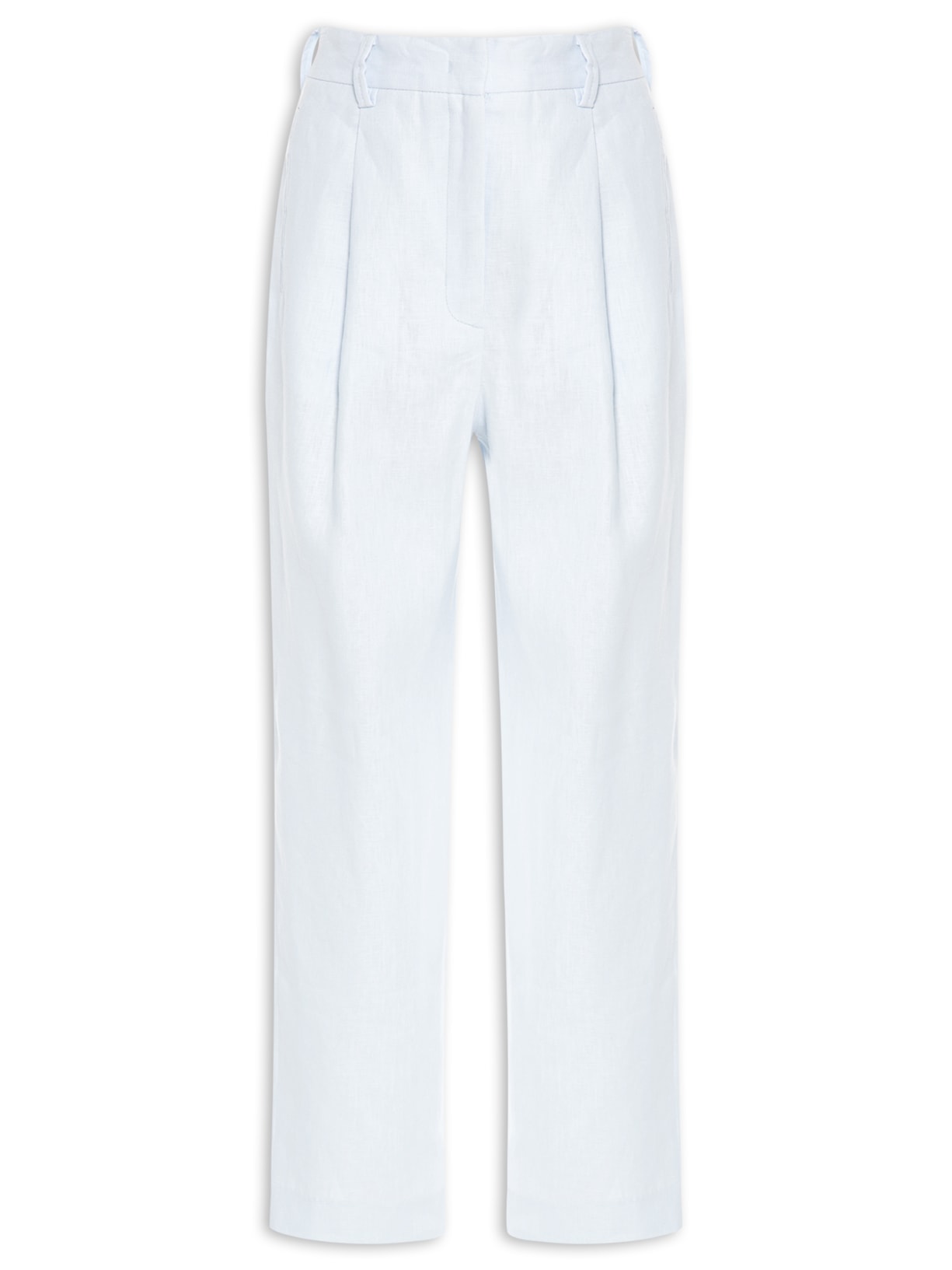 Calça Feminina Reta De Linho - Azul