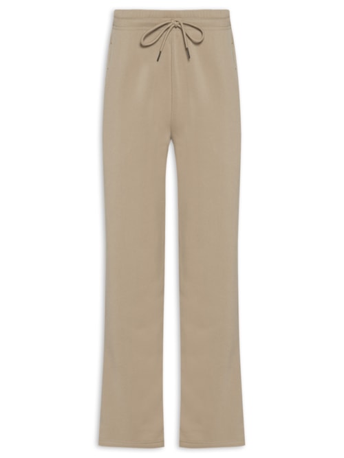 Calça Feminina Reta de Moletom - Bege