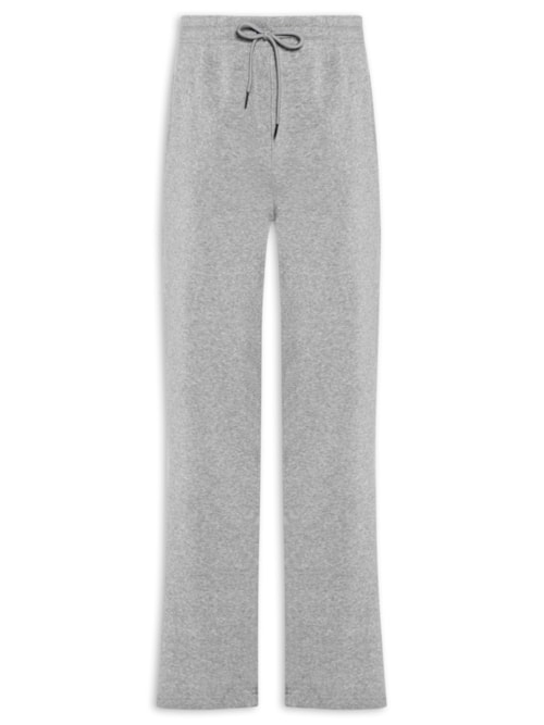 Calça Feminina Reta de Moletom - Cinza